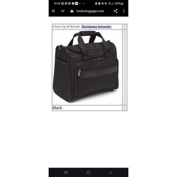 VTG Rare Hartmann Intensity Collection Black Nylon Verticle Satchel - Picture 1 of 16